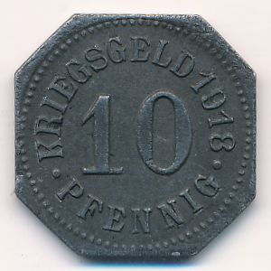 Зигмаринген., 10 пфеннигов (1918 г.)