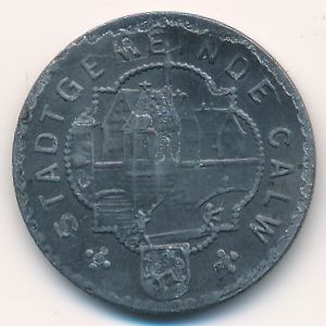 Кальв., 10 пфеннигов (1918 г.)