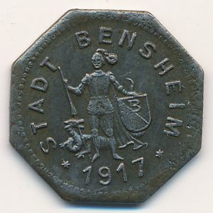 Бенсхайм., 10 пфеннигов (1917 г.)