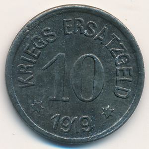 Крефельд., 10 пфеннигов (1919 г.)