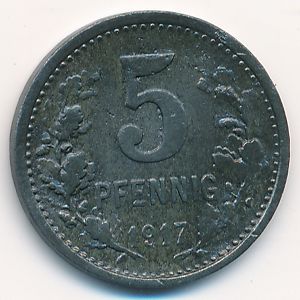 Изерлон., 5 пфеннигов (1917 г.)