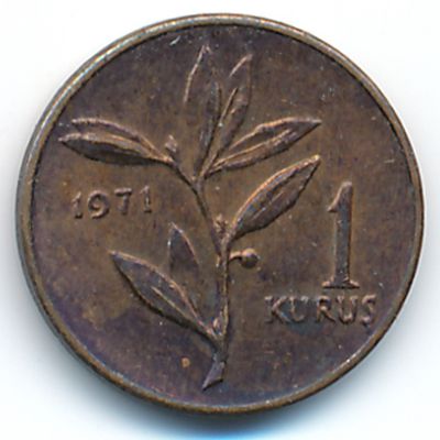 Turkey, 1 kurus, 1971