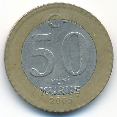 Turkey, 50 new kurus, 2005