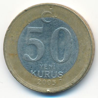 Turkey, 50 new kurus, 2005