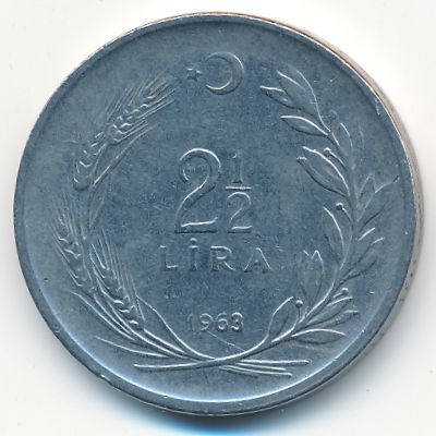 Турция, 2 1/2 лиры (1963 г.)