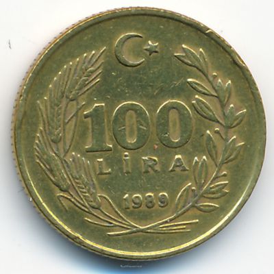 Турция, 100 лир (1989 г.)
