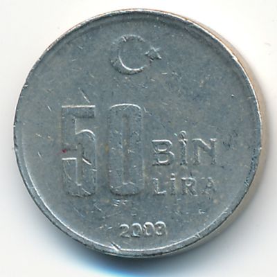 Turkey, 50000 lira, 2003