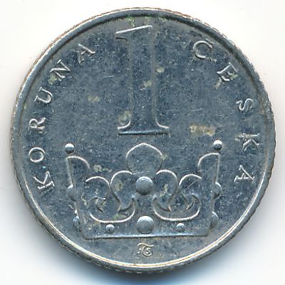 Czech, 1 koruna, 1995