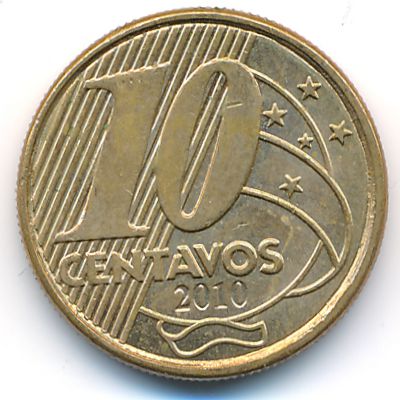 Brazil, 10 centavos, 2010