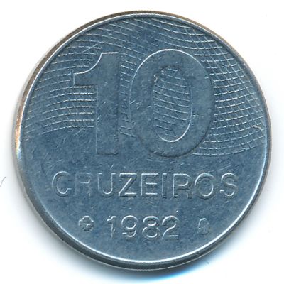 Brazil, 10 cruzeiros, 1982
