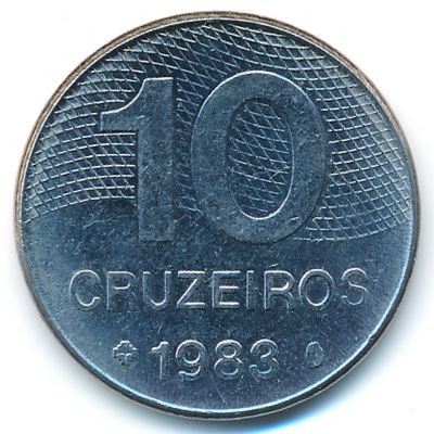 Brazil, 10 cruzeiros, 1983