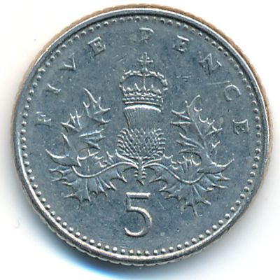 Великобритания, 5 пенсов (1990 г.)