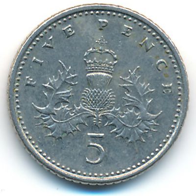 Великобритания, 5 пенсов (1990 г.)