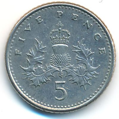 Великобритания, 5 пенсов (1991 г.)