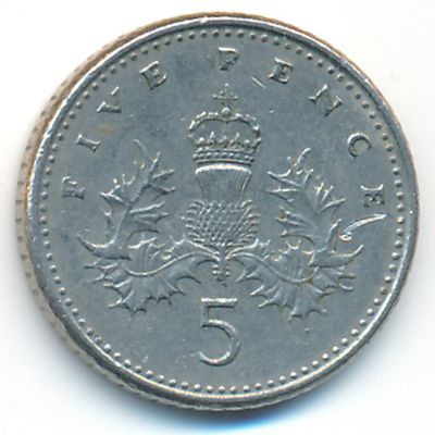 Великобритания, 5 пенсов (1991 г.)