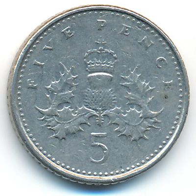 Великобритания, 5 пенсов (1998 г.)