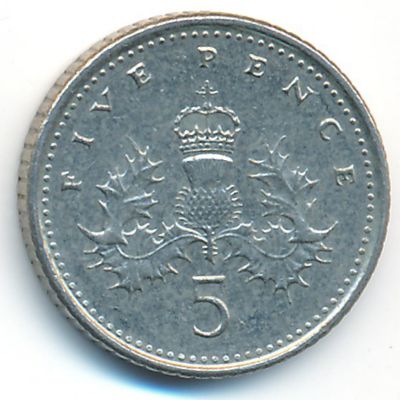 Великобритания, 5 пенсов (2001 г.)