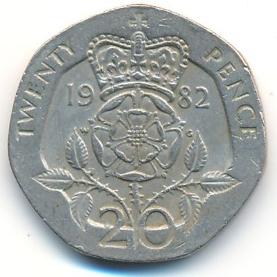 Великобритания, 20 пенсов (1982 г.)