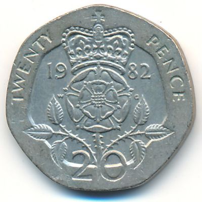 Великобритания, 20 пенсов (1982 г.)