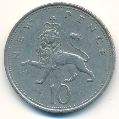 Great Britain, 10 new pence, 1969