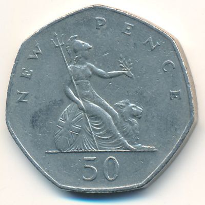 Великобритания, 50 новых пенсов (1976 г.)