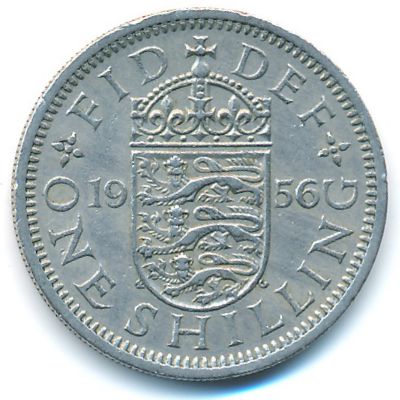 Великобритания, 1 шиллинг (1956 г.)