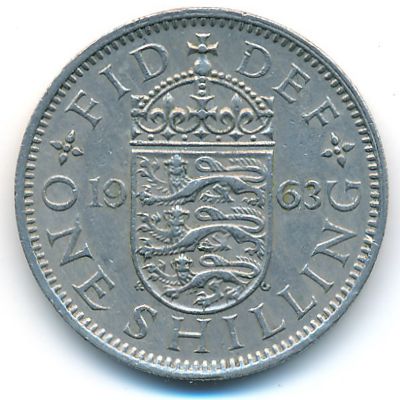 Великобритания, 1 шиллинг (1963 г.)