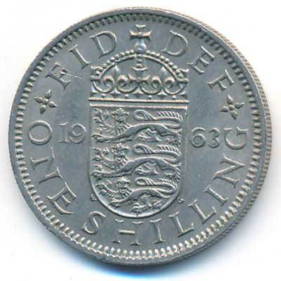 Великобритания, 1 шиллинг (1963 г.)