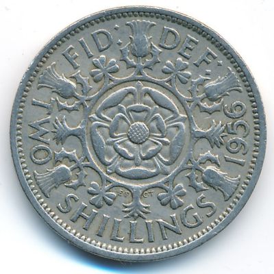 Великобритания, 2 шиллинга (1956 г.)