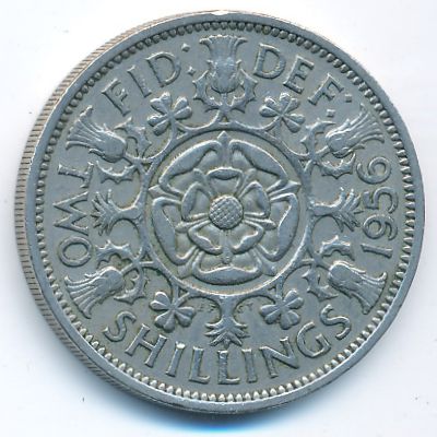 Великобритания, 2 шиллинга (1956 г.)
