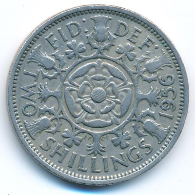 Великобритания, 2 шиллинга (1956 г.)