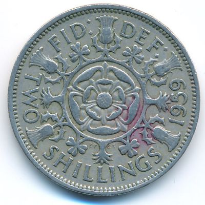 Великобритания, 2 шиллинга (1959 г.)