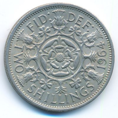 Великобритания, 2 шиллинга (1964 г.)