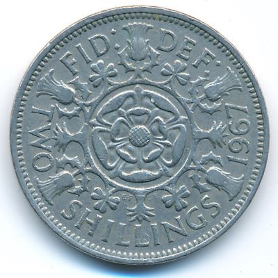 Великобритания, 2 шиллинга (1967 г.)