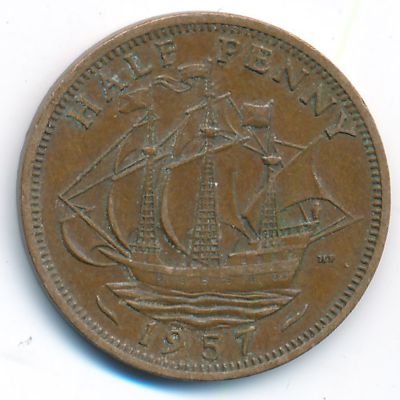Great Britain, 1/2 penny, 1957