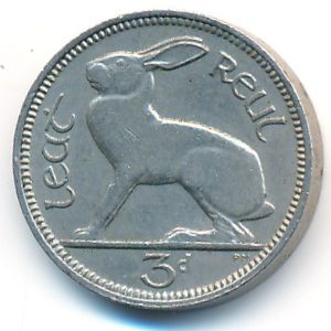 Ireland, 3 pence, 1966