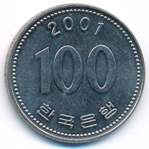 South Korea, 100 won, 2001