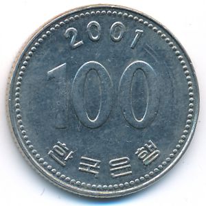 Южная Корея, 100 вон (2001 г.)