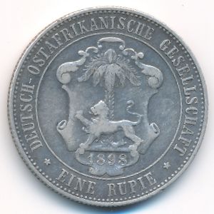 German East Africa, 1 rupie, 1890–1902