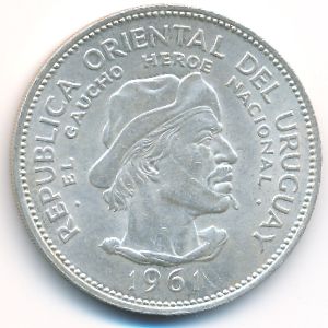 Уругвай, 10 песо (1961 г.)