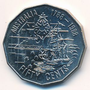 Австралия, 50 центов (1988 г.)