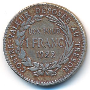 Мартиника, 1 франк (1922 г.)