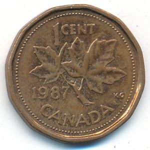 Канада, 1 цент (1987 г.)