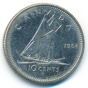 Canada, 10 cents, 1984