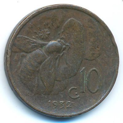 Italy, 10 centesimi, 1932