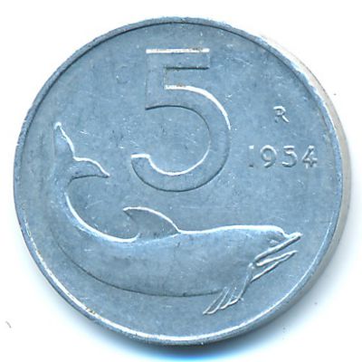 Италия, 5 лир (1954 г.)
