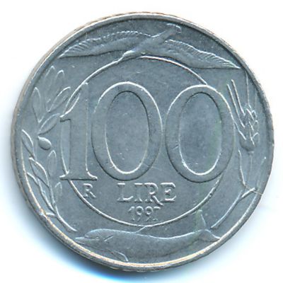 Италия, 100 лир (1997 г.)