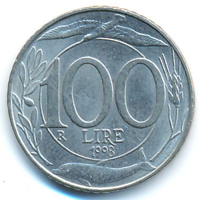 Италия, 100 лир (1998 г.)