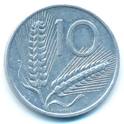 Italy, 10 lire, 1972