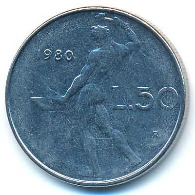 Italy, 50 lire, 1980